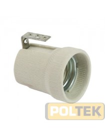 Portalampada E27 - porcellana con staffa interna