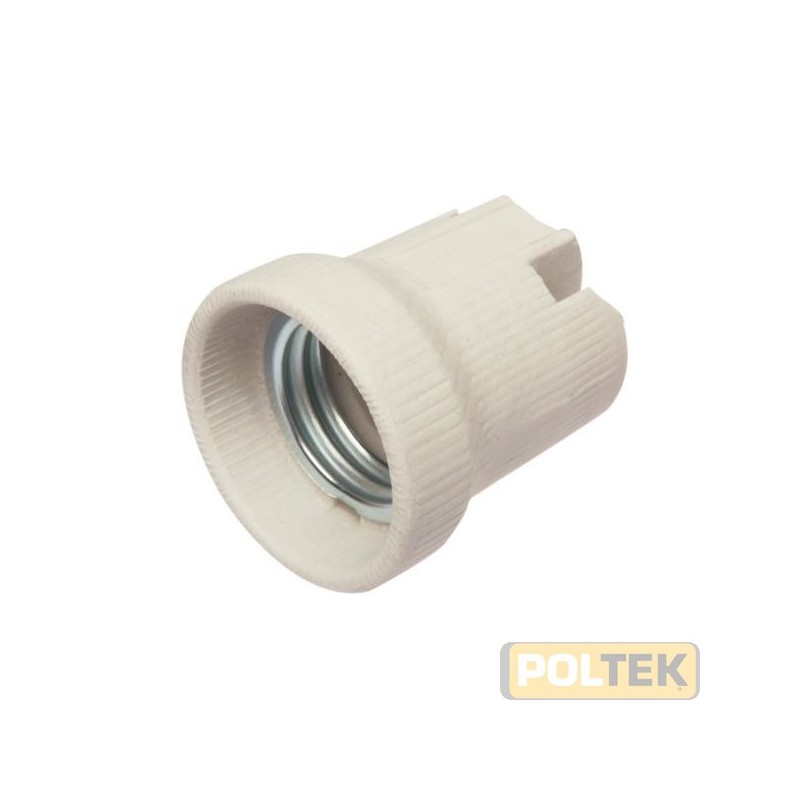 PORTA LAMPADA PORCELLANA BIANCA E27 CON VITE