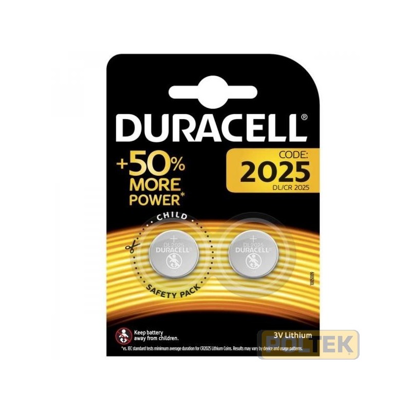 DURACELL BATTERIA BUTTON LITHIUM 2025 3V