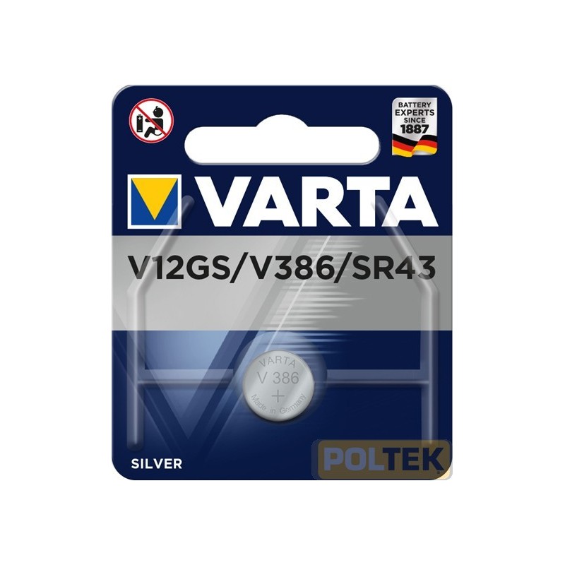 VARTA BATTERIA BUTTON OSS. ARGENTO V386 V12GS 1,55V