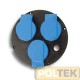 Disco di ricambio cablato per avvolgicavo Ø 145 mm - 3 prese 2P+T 16A - 220V CEE blu - con portadisgiuntore + flangia adattator