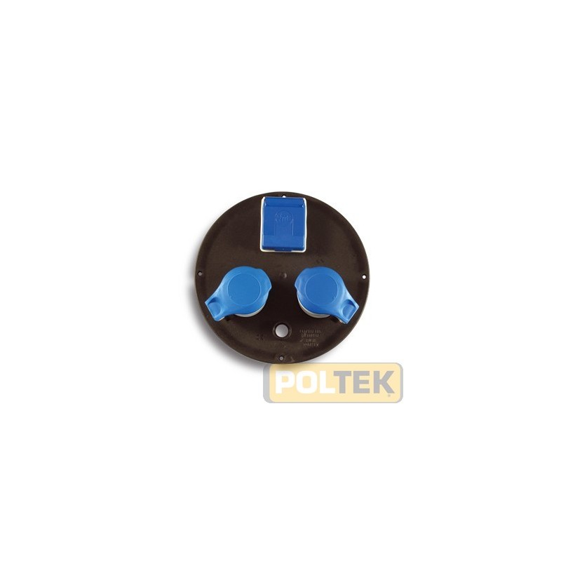 Disco di ricambio cablato per avvolgicavo Ø 205 mm - 2 prese 2P+T 16A 220V CEE blu + 1 presa 2P+T 16A 220V standard Italo/Tedes