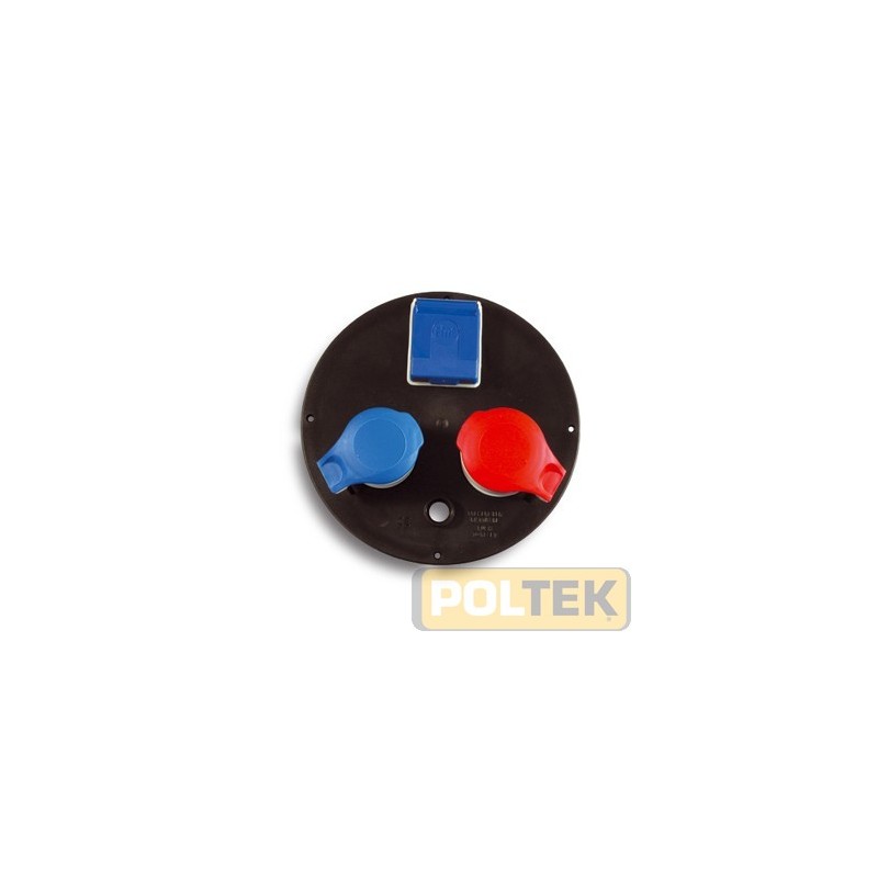 Disco di ricambio cablato per avvolgicavo Ø 205 mm - 1 presa 2P+T 16A 220V CEE blu + 1 presa 3P+T 16A 380V CEE rossa + 1 presa 
