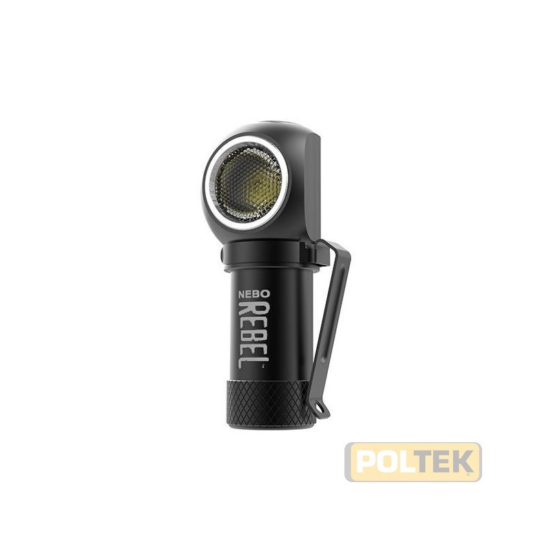 La nuova REBEL è una comodissima torcia ricaricabile che può essere utilizzata a mano e quando riposta nella sua fascia elasti