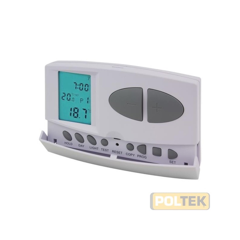 Cronotermostato digitale Estate / Inverno con programmazione giornaliera / settimanale. Ampio display LCD per la visualizzazione