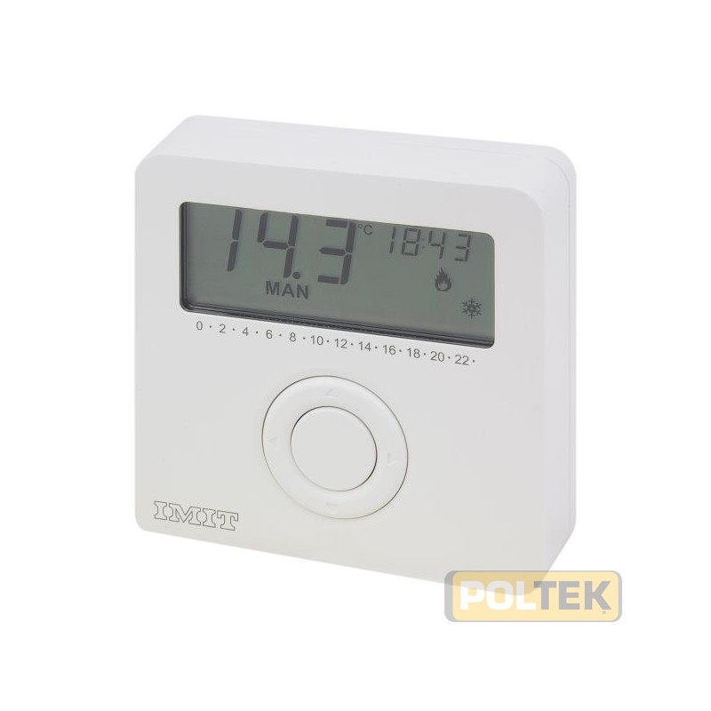 Cronotermostato digitale giornaliero Estate/inverno. Intervallo minimo di programmazione 1h, funzione "antigelo".Controlla 2 liv