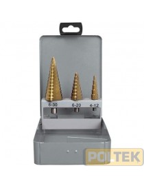 FRESA CONICA KRINO A GRADINI IN HSS 3 pezzi