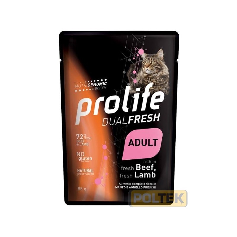 PROLIFE GATTO BUSTA 85g DUAL FRESH MANZO E AGNELLO