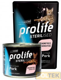 PROLIFE GATTO BUSTA 85g STERILISED GRAIN FREE MAIALE, PATATE