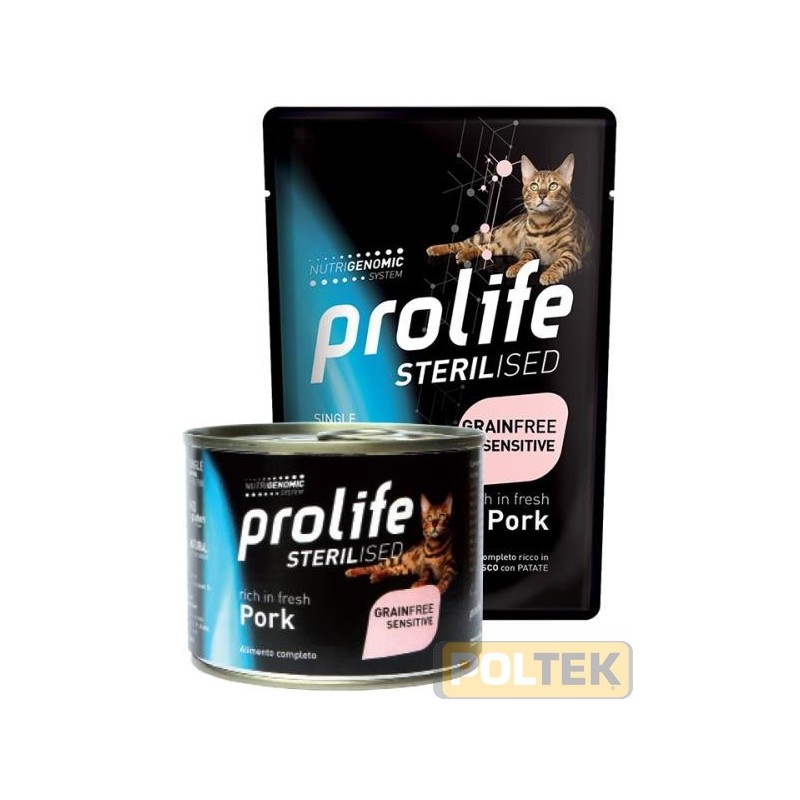 PROLIFE GATTO BUSTA 85g STERILISED GRAIN FREE MAIALE, PATATE
