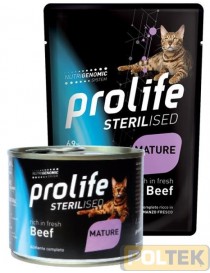 PROLIFE GATTO BUSTA 85g STERILISED GRAIN FREE MANZO