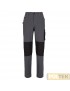 Pantalone con ginocchiere in cotone canvas elasticizzato e contrasti in poliestere Oxford resistente all'abrasione, tasca latera