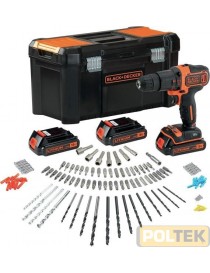 BLACK&DECKER TRAPANO PERCUSS. BDCHD181B3A-QW 18V 3 B. 120ac