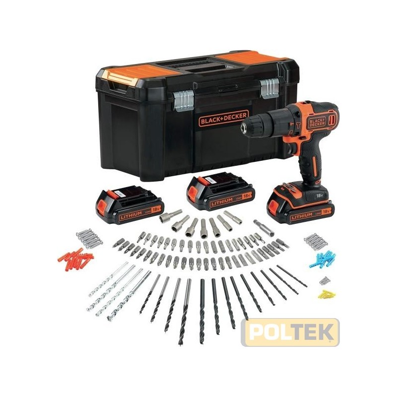 BLACK&DECKER TRAPANO PERCUSS. BDCHD181B3A-QW 18V 3 B. 120ac