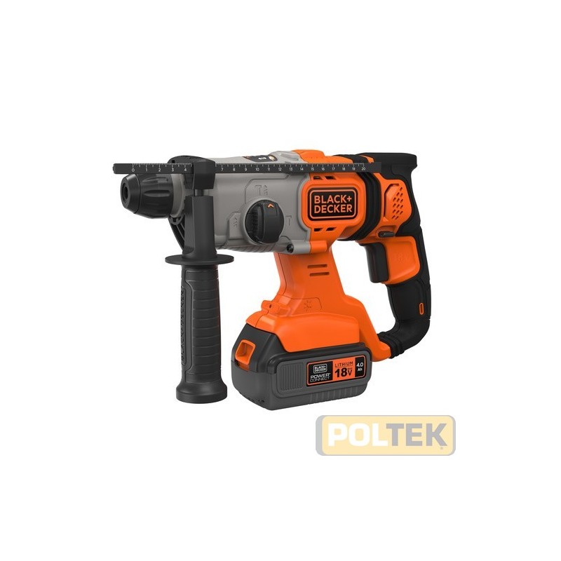 Prodotto parte del sistema 18V POWERCONNECT™! Il tassellatore SDS+ 18V fornisce un'elevata potenza e autonomia con la libertà