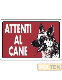 CARTELLO PLASTICA "ATTENTI AL CANE" cm 30x20
