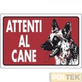 CARTELLO PLASTICA "ATTENTI AL CANE" cm 30x20