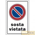 CARTELLO PLASTICA "SOSTA VIETATA" cm 20x30