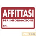 CARTELLO PLASTICA "AFFITTASI" cm 30x20 S/FORI