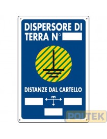 CARTELLO PLASTICA "DISPERSORE DI TERRA" cm 20x30