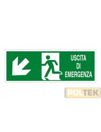 CARTELLO ALL. "USCITA DI EMERGENZA" cm 35x12,5 BASSO SX