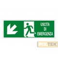 CARTELLO ALL. "USCITA DI EMERGENZA" cm 35x12,5 BASSO SX