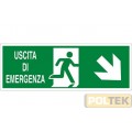 CARTELLO ALL. "USCITA DI EMERGENZA" cm 35x12,5 BASSO DX
