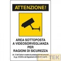 CARTELLO ALL. "AREA VIDEOSORVEGLIATA" cm 20x30