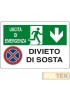 CARTELLO ALL. "USCITA DI EMERGENZA DIVIETO SOSTA" cm 30x20