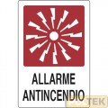 CARTELLO ALL. "ALLARME ANTINCENDIO" cm 20x30