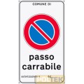 CARTELLO ALL. "PASSO CARRABILE" C/N. AUTORIZZAZ. cm 25x45