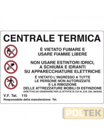 CARTELLO ALL. "CENTRALE TERMICA" cm 30x20
