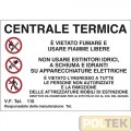 CARTELLO ALL. "CENTRALE TERMICA" cm 30x20