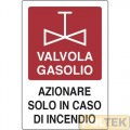 CARTELLO ALL. "VALVOLA GASOLIO" cm 20x30