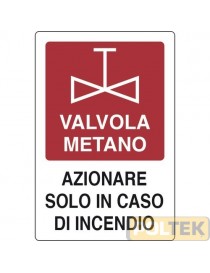 CARTELLO ALL. "VALVOLA METANO" cm 20x30