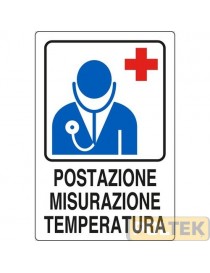 CARTELLO ALL. "COVID-19 POSTAZIONE TEMPERATURA" cm 20x30