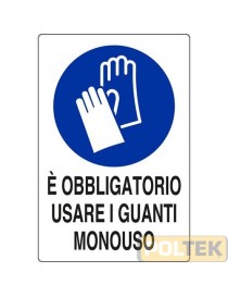 CARTELLO ALL. "COVID-19 OBBLIGO GUANTI" cm 20x30