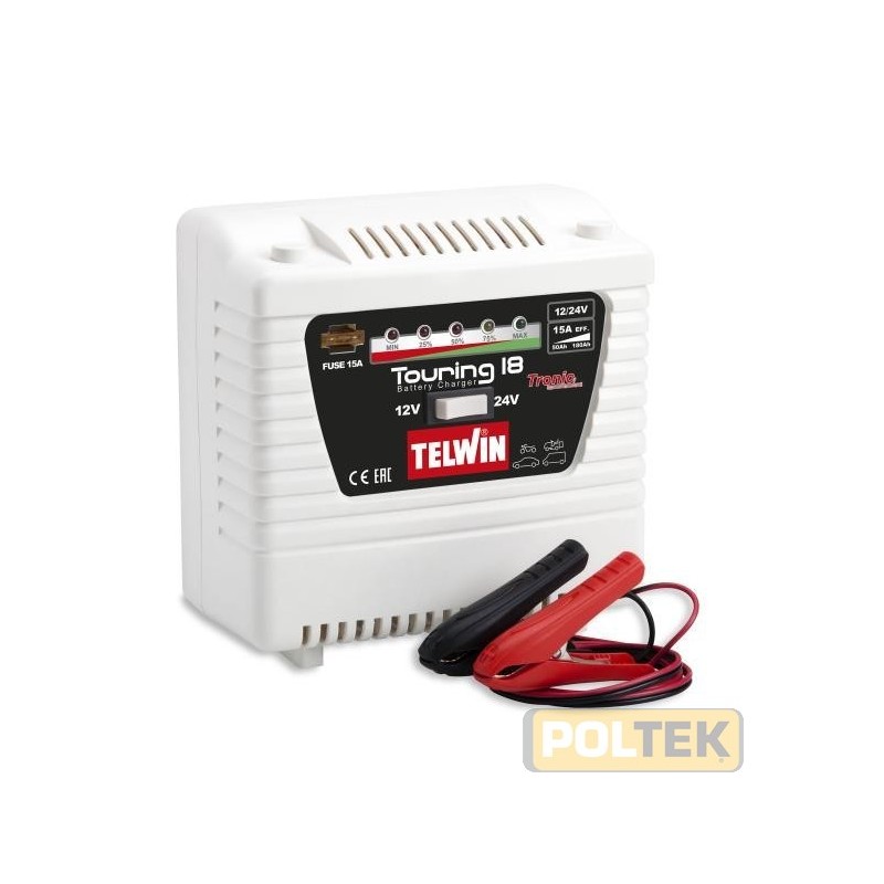 Caricabatterie con controllo elettronico delle fasi di carica, interruzione e ripristino automatico (TRONIC). Carica batterie WE