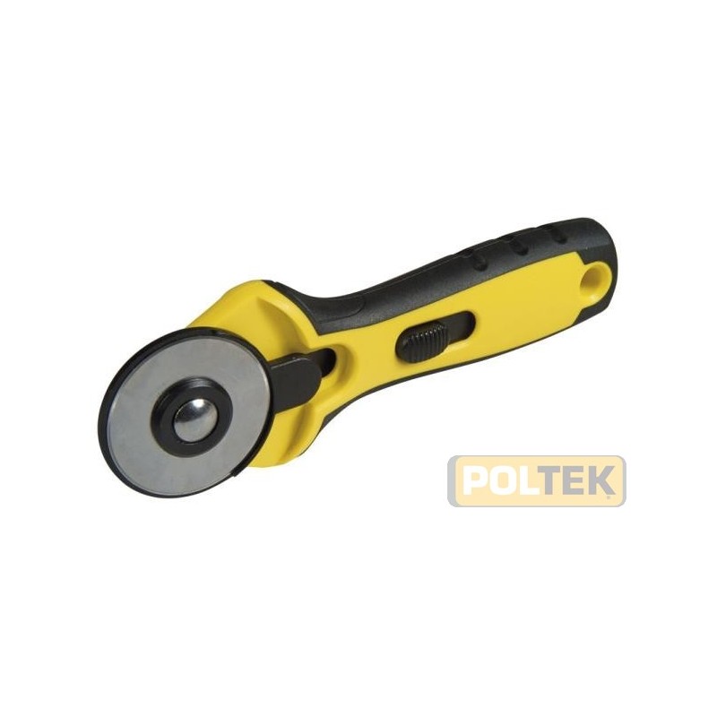 Struttura ergonomica con inserti in gomma. Ideale per tagli curvi su tessuti. Lama circolare per uso intenso. Adatto per uso des