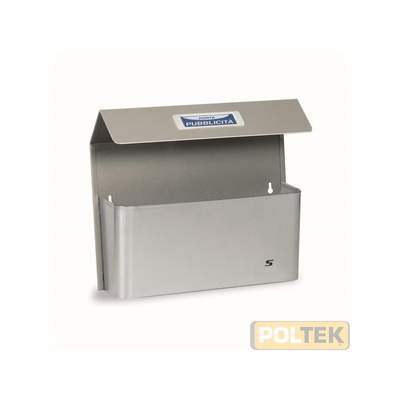 Porta pubblicità Bimetal Maxi di grandi dimensioni con tetto, composto dal frontale in acciaio inox antigraffio DTL e dal retro