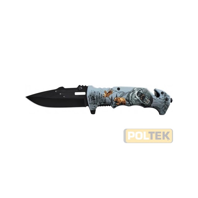 Coltello tasca "Orso" Cm 20 con frangivetro e tagliacintura