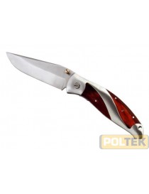 COLTELLO TASCA MANICO ACCIAIO/LEGNO LAMA INOX cm 20
