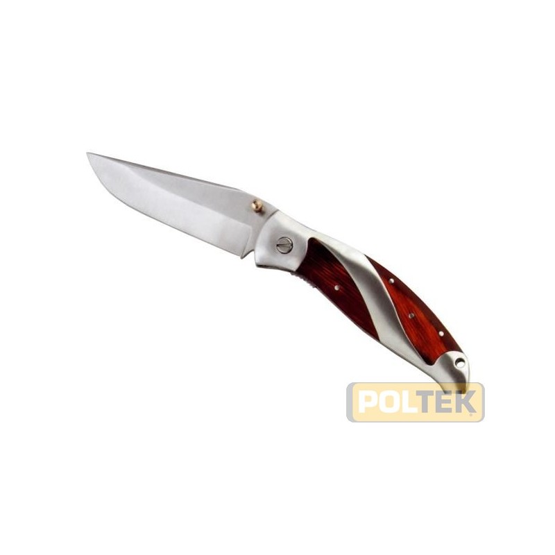 COLTELLO TASCA MANICO ACCIAIO/LEGNO LAMA INOX cm 20