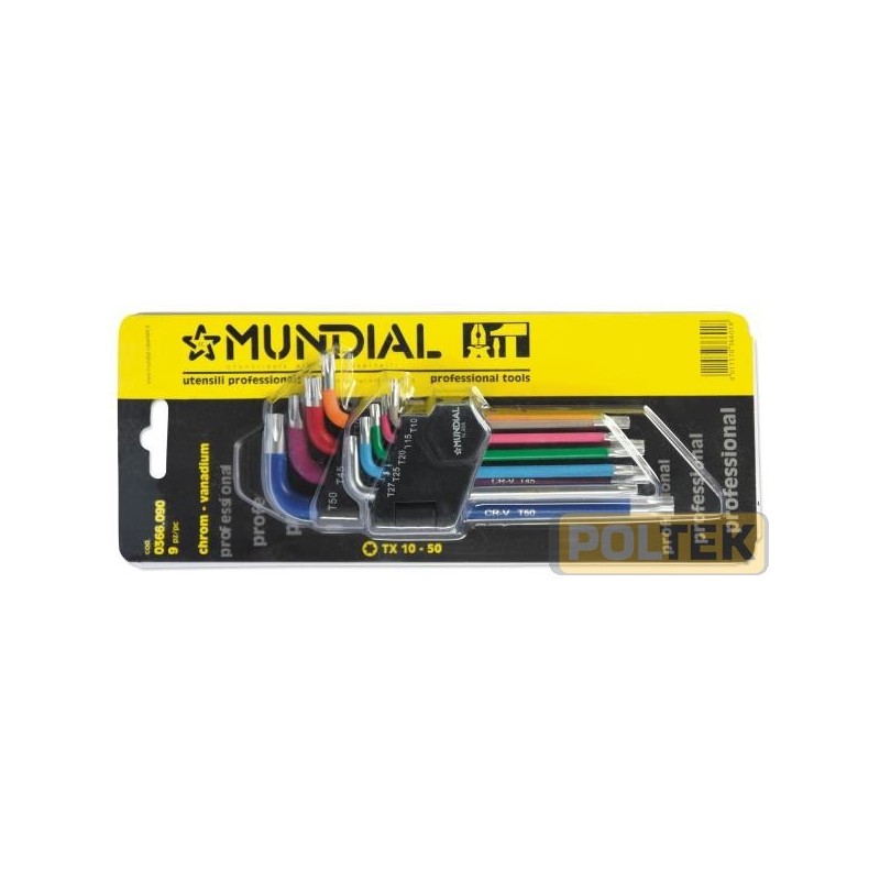 MUNDIAL CHIAVI TORX SERIE pz.9 COLORATA