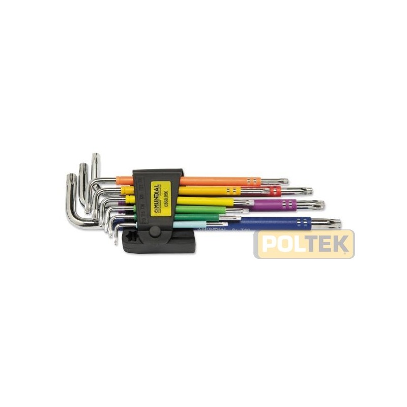 MUNDIAL CHIAVI TORX PLASTICATE SERIE pz.9 COLORATA