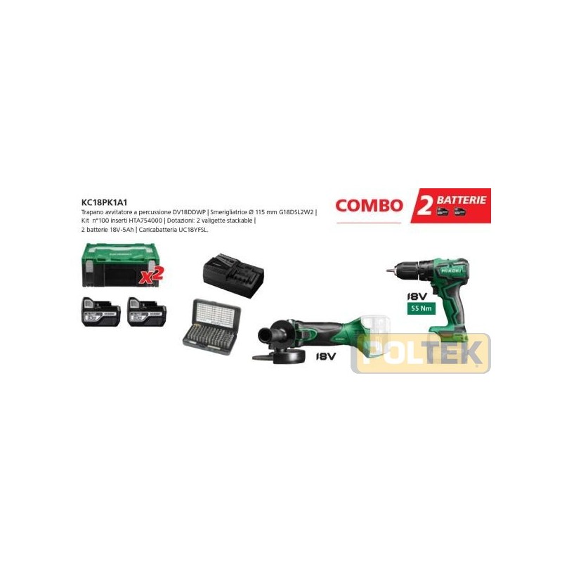 HIKOKI KIT COMBO KC18PK1A1 (DV18DD G18DSL)