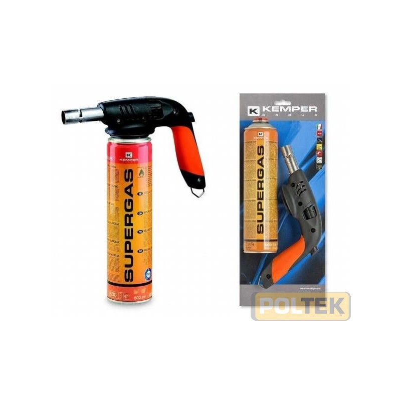 Kit saldatore pronto all'uso composto da lampada per saldare con preriscaldatore e cartuccia Supergas da 600 ml (330 g di gas). 