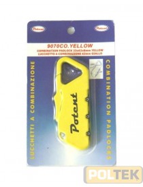 LUCCHETTO COMBINAZIONE GIALLO mm 20