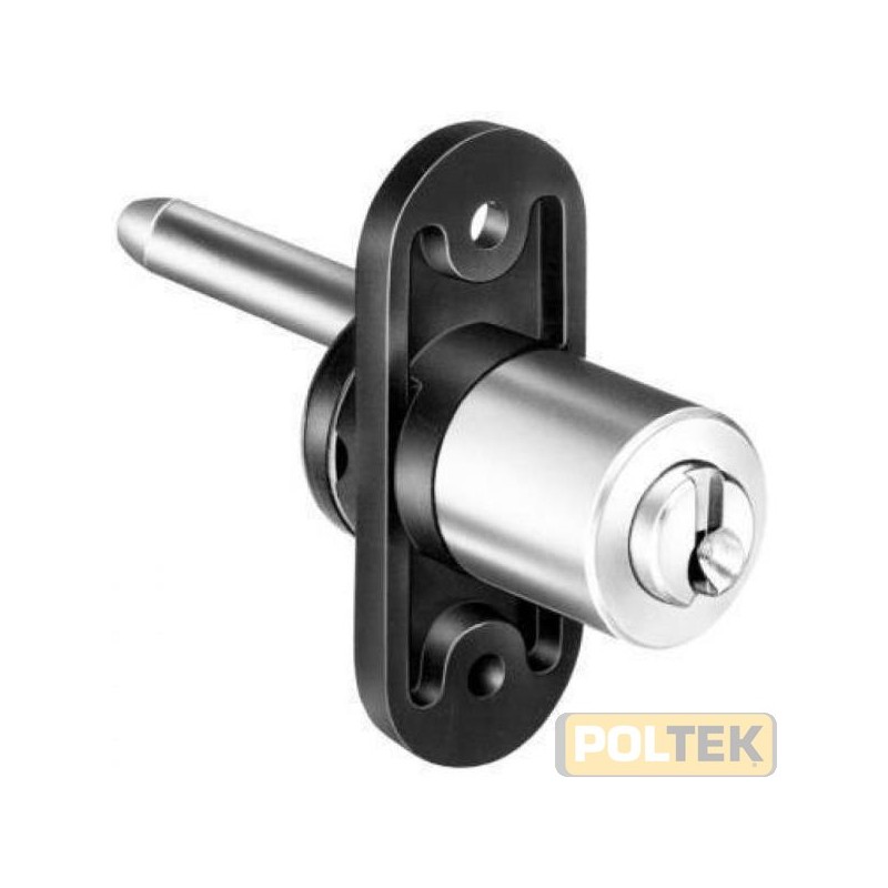 Serratura per chiusure multiple. Scatola in polimero nero. Cilindro d.16,5 mm 20. Finitura in ottone decapato (US4).