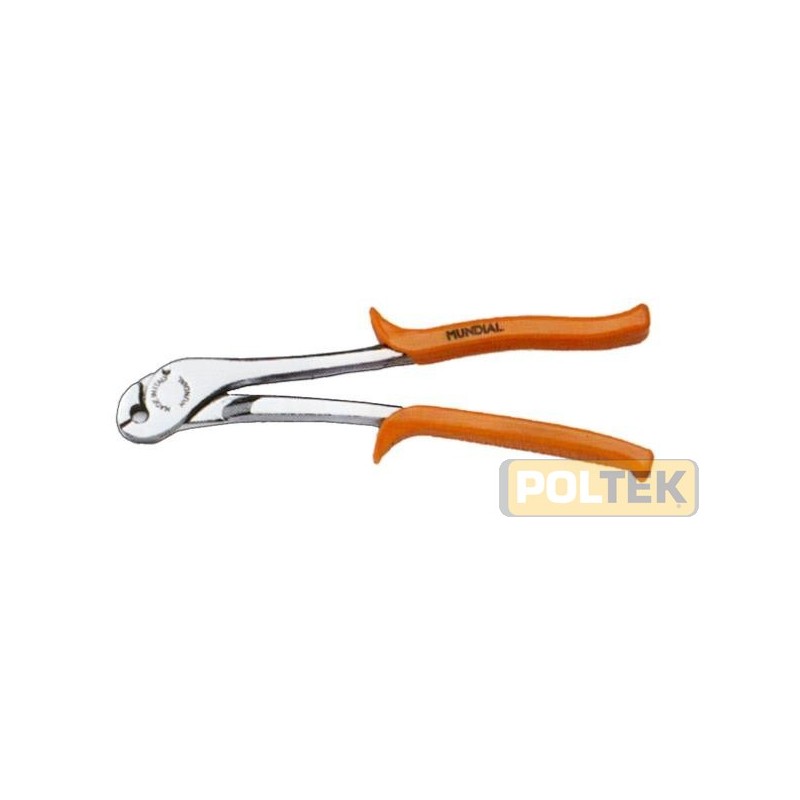 Pinza per chiusura dei ganci piccoli per reti. Finitura cromata e impugnatura isolata.